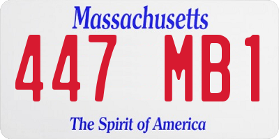 MA license plate 447MB1