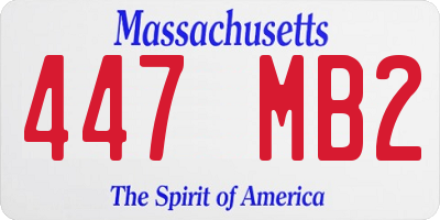 MA license plate 447MB2