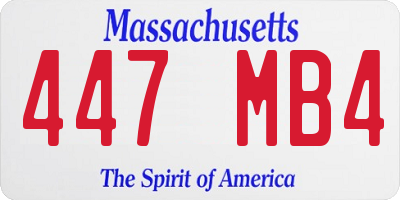 MA license plate 447MB4