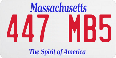 MA license plate 447MB5