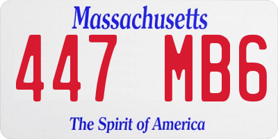 MA license plate 447MB6