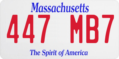 MA license plate 447MB7