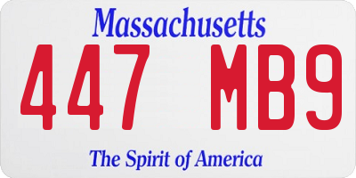 MA license plate 447MB9