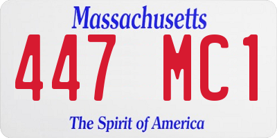 MA license plate 447MC1