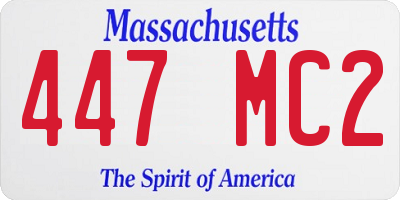 MA license plate 447MC2