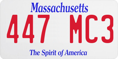 MA license plate 447MC3