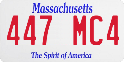 MA license plate 447MC4