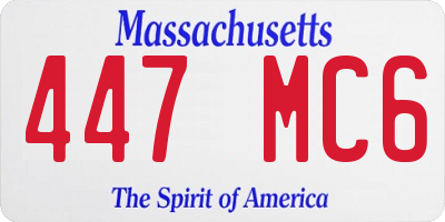 MA license plate 447MC6