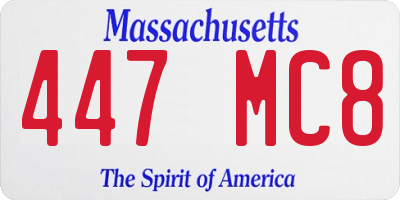 MA license plate 447MC8