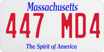 MA license plate 447MD4