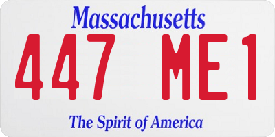 MA license plate 447ME1