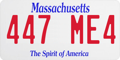 MA license plate 447ME4