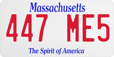 MA license plate 447ME5