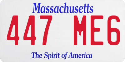 MA license plate 447ME6