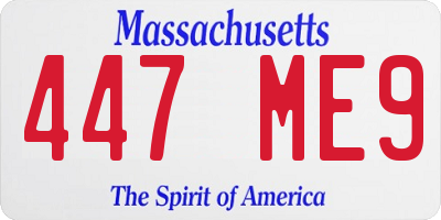 MA license plate 447ME9