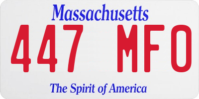 MA license plate 447MF0