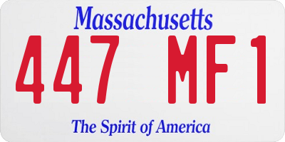 MA license plate 447MF1