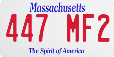 MA license plate 447MF2
