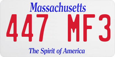 MA license plate 447MF3