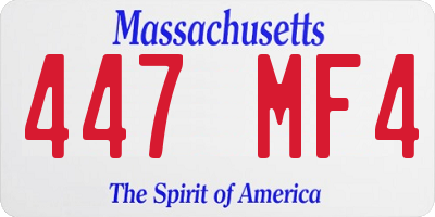 MA license plate 447MF4