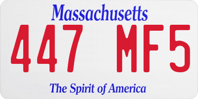 MA license plate 447MF5