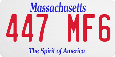 MA license plate 447MF6
