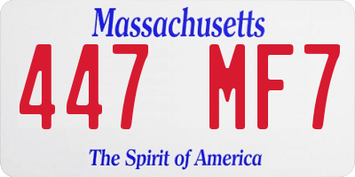 MA license plate 447MF7