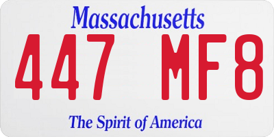 MA license plate 447MF8