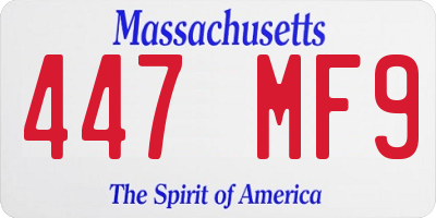 MA license plate 447MF9
