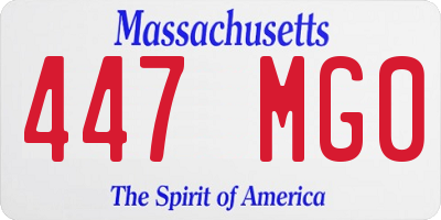 MA license plate 447MG0