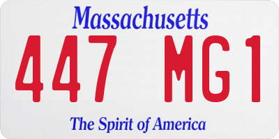 MA license plate 447MG1