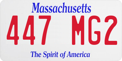 MA license plate 447MG2