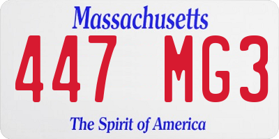 MA license plate 447MG3