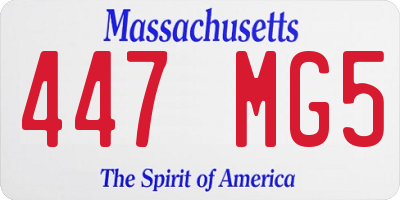 MA license plate 447MG5