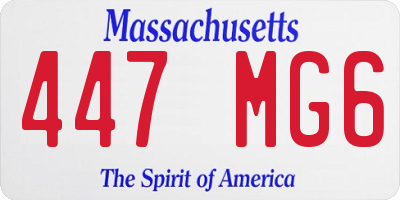MA license plate 447MG6