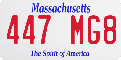 MA license plate 447MG8