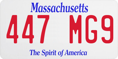 MA license plate 447MG9