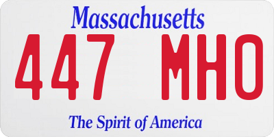 MA license plate 447MH0