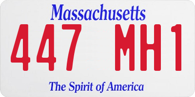 MA license plate 447MH1