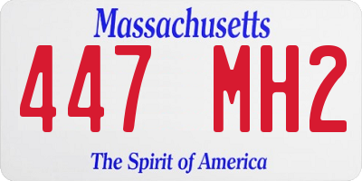 MA license plate 447MH2