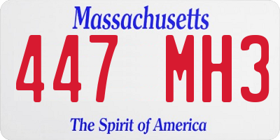 MA license plate 447MH3