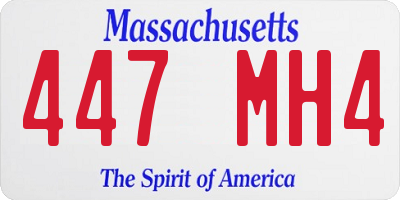 MA license plate 447MH4