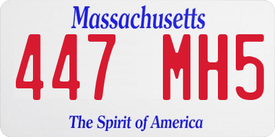 MA license plate 447MH5