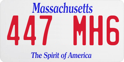 MA license plate 447MH6