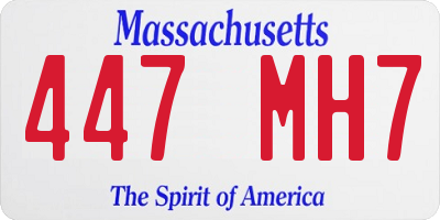 MA license plate 447MH7