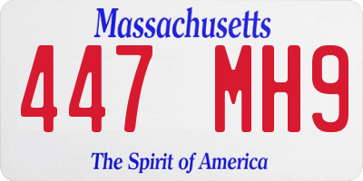 MA license plate 447MH9