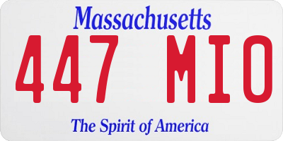 MA license plate 447MI0