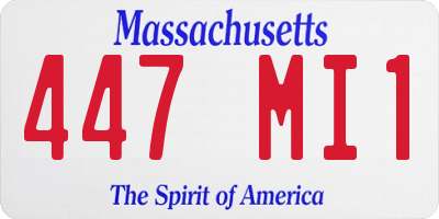MA license plate 447MI1
