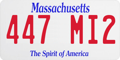 MA license plate 447MI2