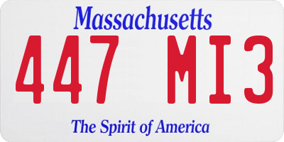 MA license plate 447MI3